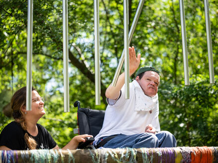 Pflegerin mit Klient